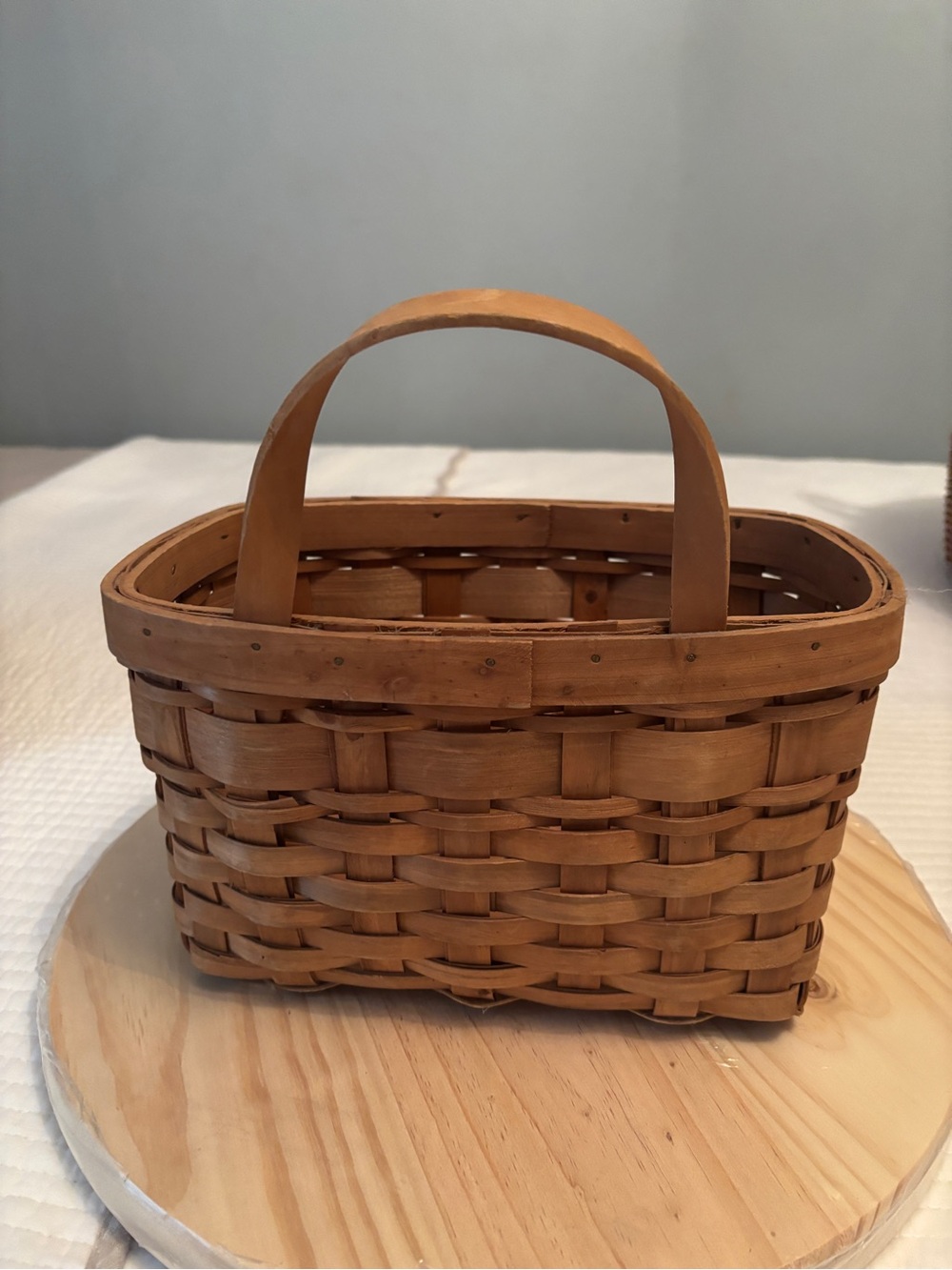 Vintage Flat Back Woven Wall Basket - Picture 2 of 3